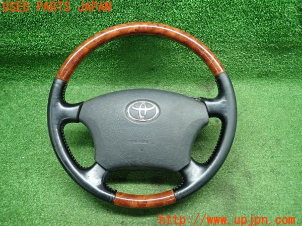 3UPJ=9163250617]ハイエースバン200系(KDH206V)2型 ステアリングホイール エアバッグ ウッド/レザー コンビ ハンドル 中古_1