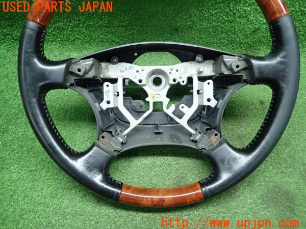 3UPJ=9163250617]ハイエースバン200系(KDH206V)2型 ステアリングホイール エアバッグ ウッド/レザー コンビ ハンドル 中古_3
