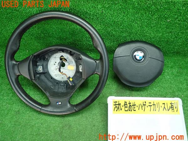 3UPJ=9166110617]BMW Z3(E36/7)後期 LCI 純正 Mスポーツ ステアリングホイール エアバッグ付 SRS ハンドルスイッチ 中古_1