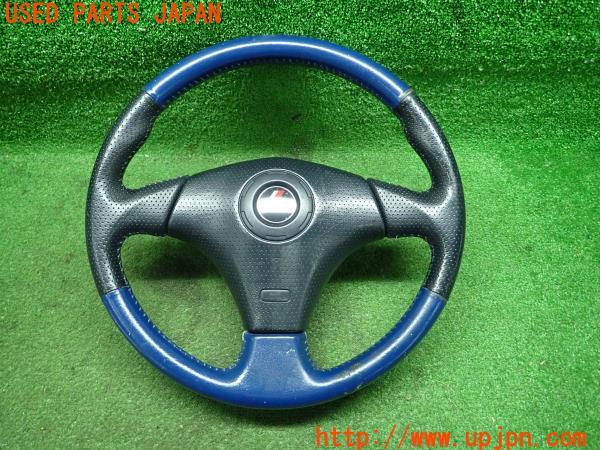 3UPJ=9172800617]セリカ(ZZT231)TRD Sports M 230系 純正 ステアリングホイール ハンドル ブラック/ブルー レザー  エアバッグ エアバック 中古_1