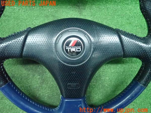 3UPJ=9172800617]セリカ(ZZT231)TRD Sports M 230系 純正 ステアリングホイール ハンドル ブラック/ブルー レザー  エアバッグ エアバック 中古_2