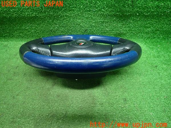 3UPJ=9172800617]セリカ(ZZT231)TRD Sports M 230系 純正 ステアリングホイール ハンドル ブラック/ブルー レザー  エアバッグ エアバック 中古_3