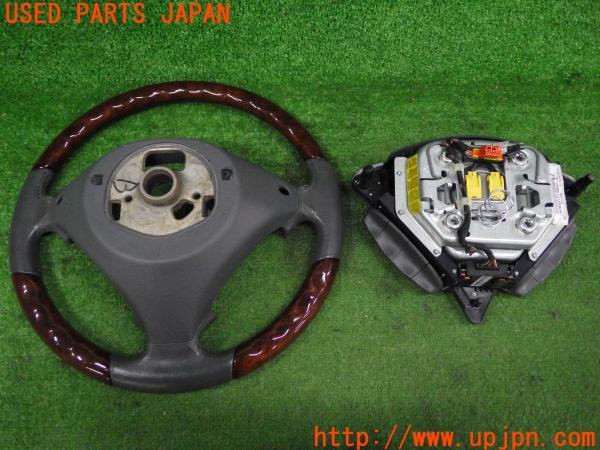 3UPJ=9173820617]ポルシェ カイエン(9PABFD 955 2006y)前期 純正 ステアリング ウッドコンビ ハンドル 木目 エアバッグ エアバック 中古_4