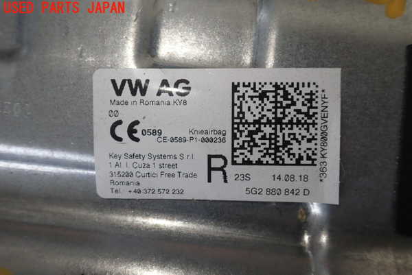 1UPJ-9177067886]VW ゴルフ ヴァリアント(AUCJZ)エアバッグ1(右フロントニー) 中古_3