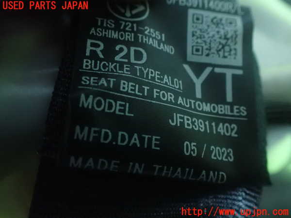5UPJ-9223677185]GR86(BRZ)(ZN8)左2列目シートベルト 中古_5