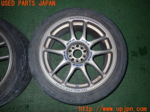 3UPJ=9224580962]インプレッサ WRX STI(GDB C型)WORK ワーク EMOTION CR kai ホイール 17×8JJ +42 PCD100 5穴 2本 中古_3