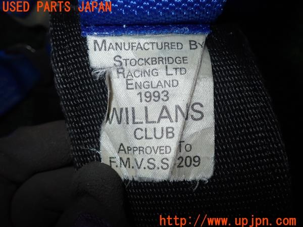 3UPJ=9224800611]VW ゴルフ GTI(1HABF)WILLANS ウィランズ クラブ4 4点式シートベルト 左席用 ロータリーバックル 2インチ 中古_5