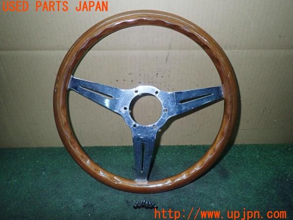 3UPJ=9225290617]カプチーノ(EA11R)前期 社外 ウッドステアリング 木目 360mm 中古_2