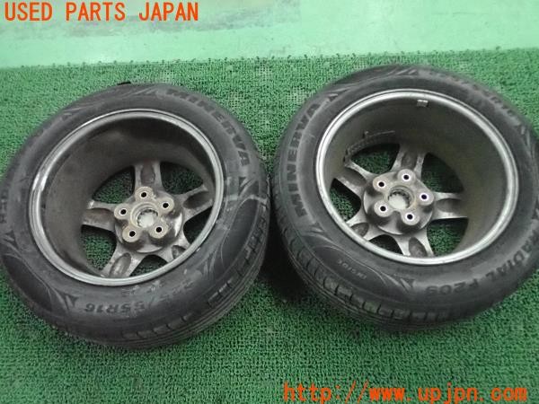 3UPJ=9226560917]スカイライン(HR34)前期 純正 R32 タイプM ホイール2本 16×8JJ +30 PCD114.3 5穴 中古_2