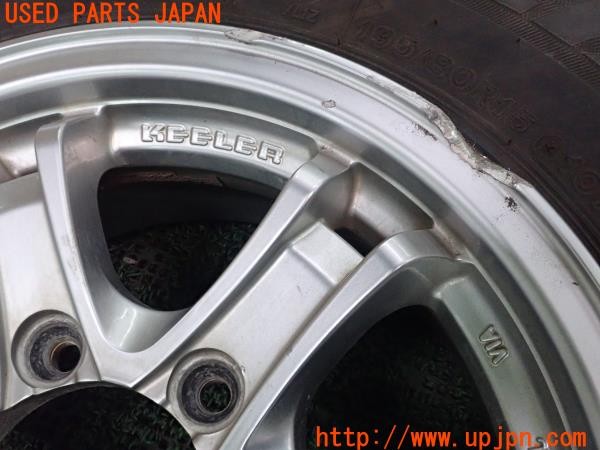 3UPJ=9227010916]ハイエースバン200系(KDH206V 3型)weds KEELER ホイール 15×6J +33 PCD139.7 6穴 4本 1本難有 中古_3