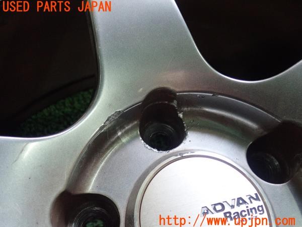 3UPJ=9227530962]ランサーエボリューション6 GSR(CP9A)YOKOHAMA ADVAN Racing GT ホイール 19×8.5J +38 PCD114.3 5穴 2本 中古_3
