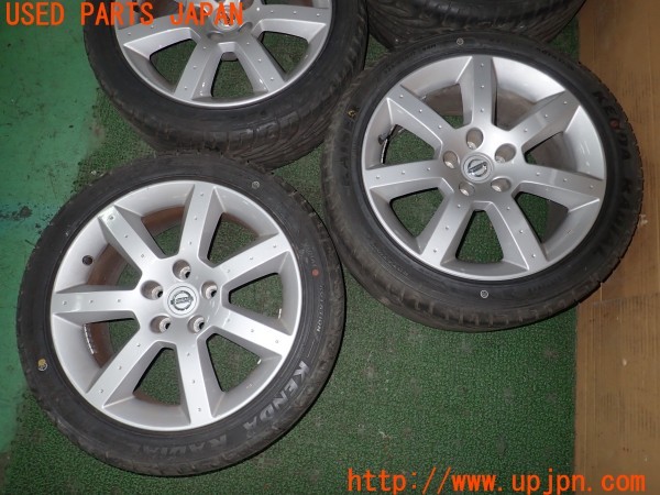 3UPJ=9227680918]フェアレディZ(CZ32)前期 Z33 純正 タイヤホイール 17×7.5JJ +30 8JJ +33 PCD114.3 5穴 4本 中古_3