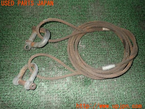 3UPJ=9227940023]ジープ(J55(改))社外 ワイヤーロープ 5m ウインチ 中古_2