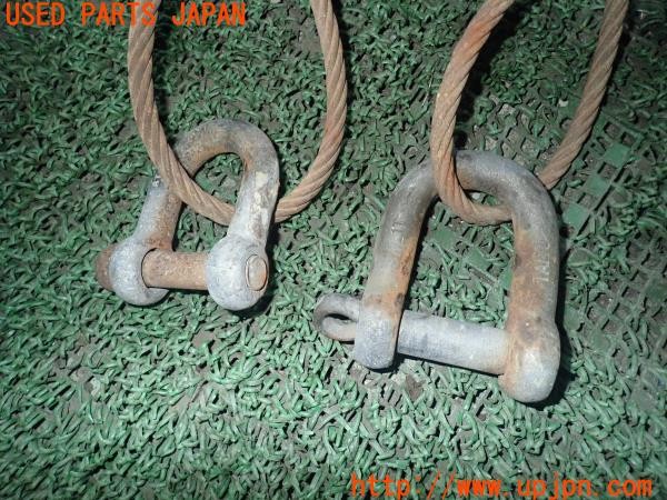 3UPJ=9227940023]ジープ(J55(改))社外 ワイヤーロープ 5m ウインチ 中古_3