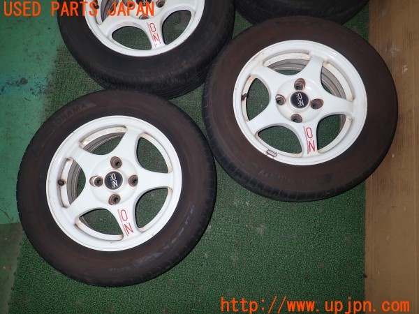3UPJ=9228020916]ランサーエボリューションII GSR(CE9A)純正 OZ Racing OZレーシング タイヤホイール 15×6JJ +46 PCD114.3 4穴 4本 中古_3