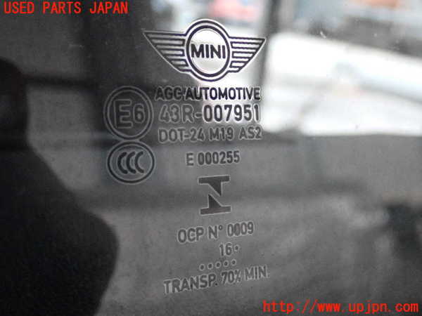 2UPJ-9228871382]BMW ミニ(MINI)クーパーD クロスオーバー(YT20)左クォーターガラス (43R-007951 M19) 中古_2