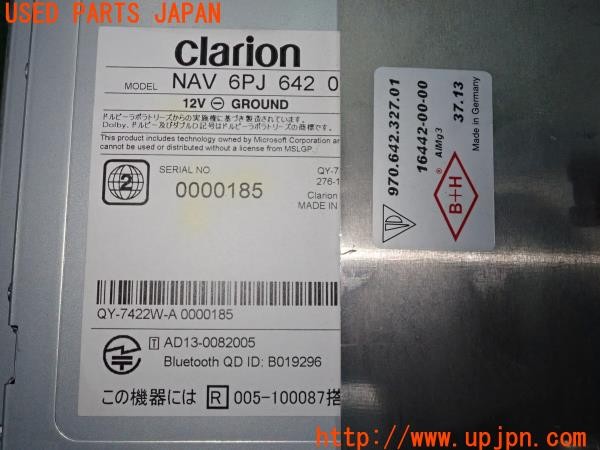 3UPJ=9228910506]ポルシェ パナメーラ SE-ハイブリッド(970CGEA)純正 clarion クラリオン NAV 6PJ 642 0D SDナビ 2016年度版 中古_4