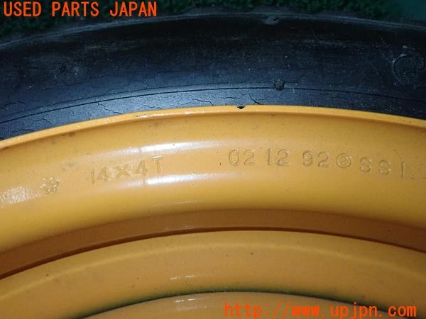 3UPJ=9228950964]ビート バージョンＦ(PP1)前期 スペアタイヤ 14X4T PCD100 4穴 テンパータイヤ 中古_4