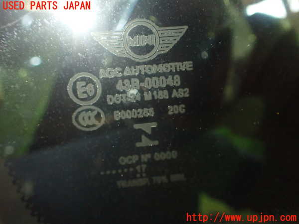1UPJ-9228981382]BMW ミニ(MINI)クーパーD F55(XT15)左クォーターガラス AGC M188 中古_2