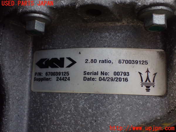 2UPJ-9229184355]マセラティ・ギブリ(MG30C)リアデフ 中古_4