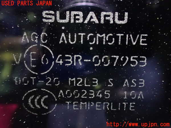 1UPJ-9229331382]レヴォーグ(VN5)左クォーターガラス 中古 AGC M2L3 43R-007953_2