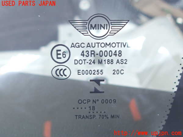 2UPJ-9229551380]BMW ミニ(MINI)ワン(XU15M)右クォーターガラス (43R-00048 M188) 中古_3