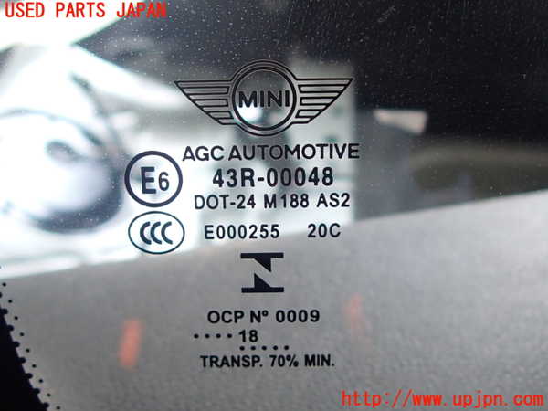 2UPJ-9229551382]BMW ミニ(MINI)ワン(XU15M)左クォーターガラス (43R-00048 M188) 中古_3