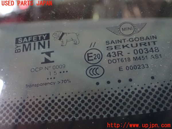 1UPJ-9229611195]BMW ミニ(MINI)クーパー F56(XM15)フロントガラス 中古 SAINT-GOBAIN SEKURIT M451 43R-00348_2
