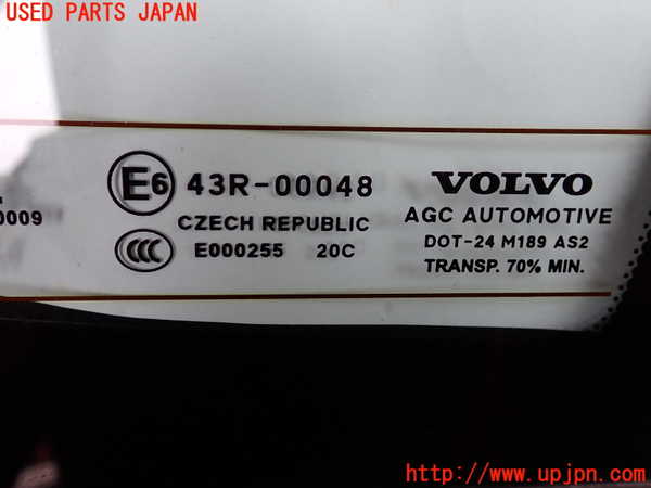 2UPJ-9229921380]ボルボ・V40(MD4204T)右クォーターガラス (43R-00048 M189) 中古_3