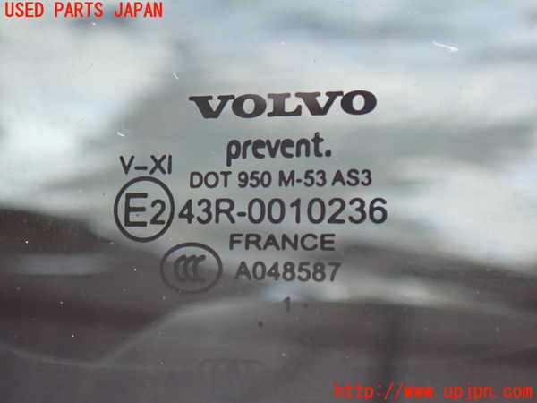2UPJ-9230201382]ボルボ・XC60(DB4204TXC)左クォーターガラス (43R-0010236) 中古_2