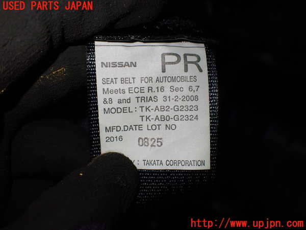 1UPJ-9230377155]エルグランド(TE52)右2列目シートベルト 中古_3