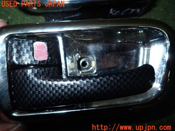 3UPJ=9230410650]コペン アクティブトップ(L880K)社外 カーボン調 ドアインナーハンドル メッキカバー 中古_4