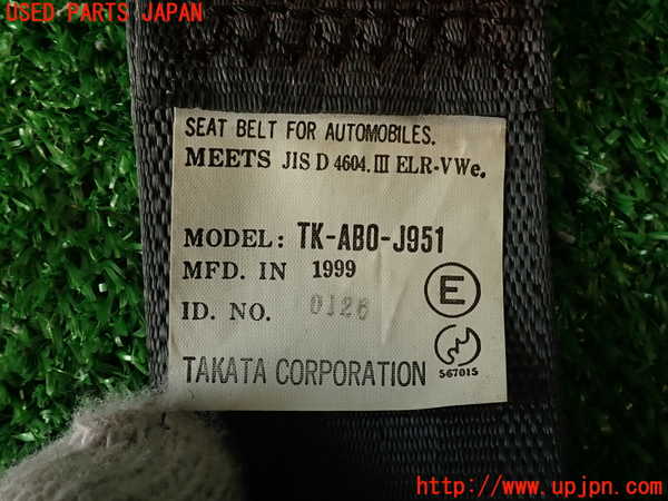 2UPJ-9230507155]シビック フェリオ(EK3)右2列目シートベルト 中古_5