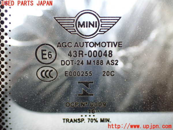 2UPJ-9230511382]BMW ミニ(MINI)クーパーD(XN15)(F56)左クォーターガラス (43R-00048 M188) 中古_2