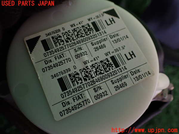 2UPJ-9230667185]フィアット・500(31209)左2列目シートベルト 中古_2