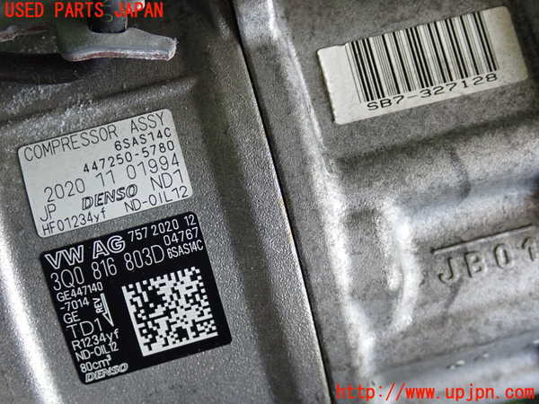 2UPJ-9230696025]VW ポロ(AWDKL)エアコンコンプレッサー 中古_3