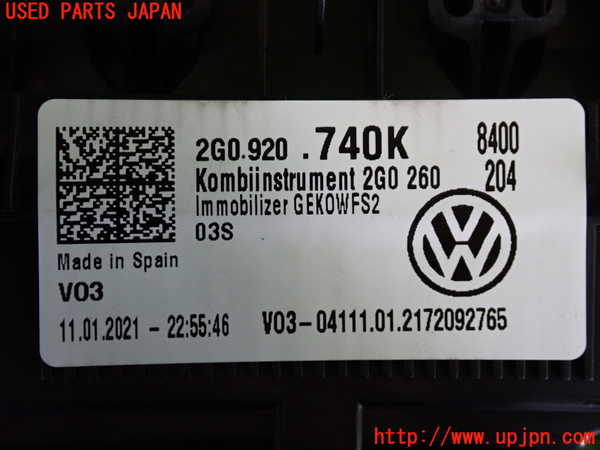 2UPJ-9230696170]VW ポロ(AWDKL)スピードメーター 中古_3