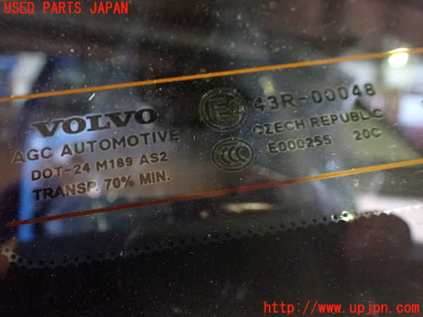 1UPJ-9230891382]ボルボ・V40(MD4204T)左クォーターガラス AGC M189 中古_2