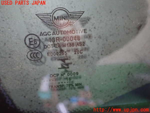 1UPJ-9230901382]BMW ミニ(MINI)クーパーS F55(XS20)左クォーターガラス 中古 AGC M188 43R-00048_2