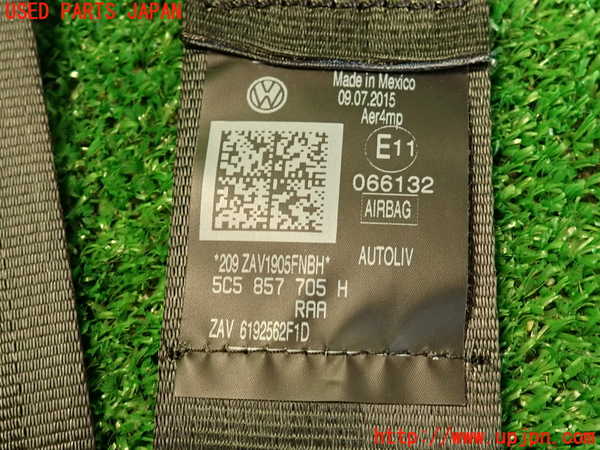 2UPJ-9230987075]VW ザ･ビートル(16CBZ)助手席シートベルト 中古_3