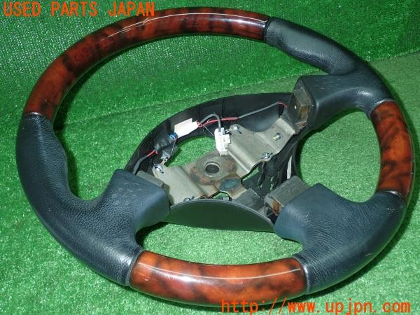 3UPJ=9231040617]コペン アルティメットエディションS(L880K)純正 MOMO ウッド 木目 ステアリング 中古_3