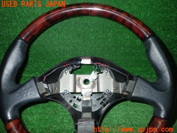 3UPJ=9231040617]コペン アルティメットエディションS(L880K)純正 MOMO ウッド 木目 ステアリング 中古_4