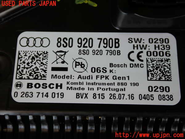 2UPJ-9231076170]アウディ・TT クーペ(FVCJS)スピードメーター 中古_4