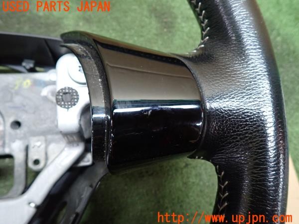 3UPJ=9231280617]RX-8(SE3P)前期 ロータリーエンジン40周年記念車 純正 ステアリング 専用黒革 グレーステッチ 中古_5