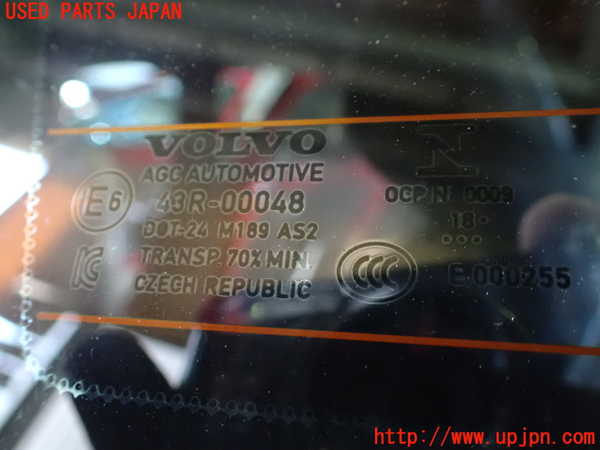 1UPJ-9231411382]ボルボ・V40(MB4154T)左クォーターガラス AGC M189 中古_2