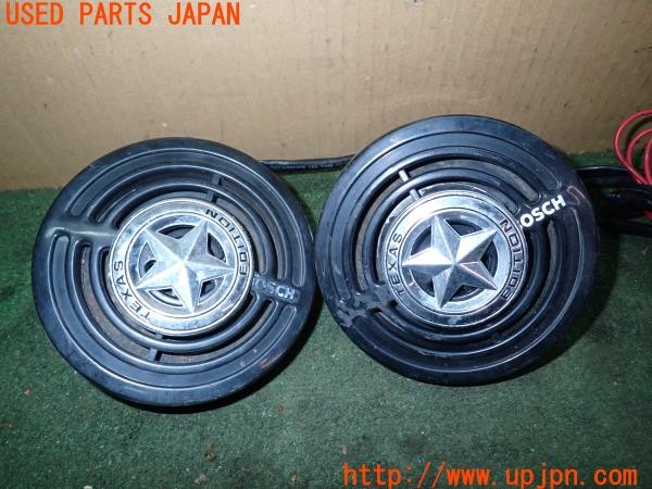 3UPJ=9231500563]三菱 ジープ(J53)BOSCH ボッシュ ホーン クラクション 社外エンブレム付き 中古_2