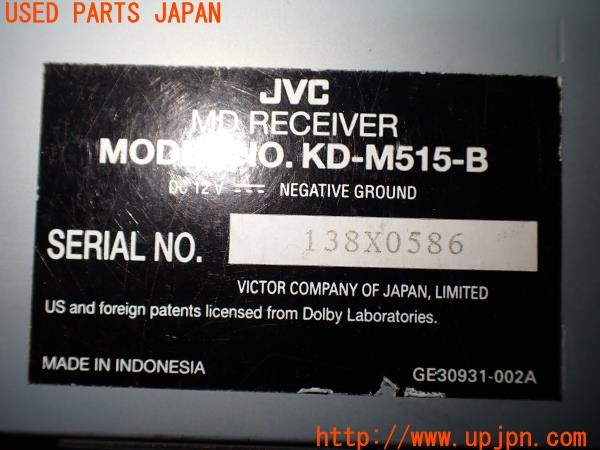 3UPJ=9231670518]BMW 320i(AV22 E46)前期 JVC KD-M515-B MDプレーヤー 中古_4