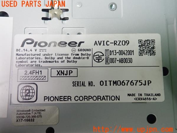 3UPJ=9231720565]フィアット 500X ポップスター プラス(33414)carrozzeria カロッツェリア AVIC-RZ09 メモリーナビ 2014年度版 中古_4