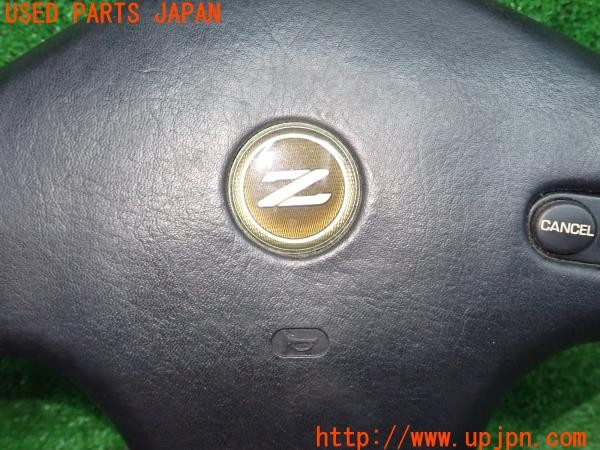 3UPJ=9231760617]フェアレディZ 300ZX 2by2 Tバールーフ(GZ32)純正加工 貼替品 ステアリングホイール Zロゴ 中古_3