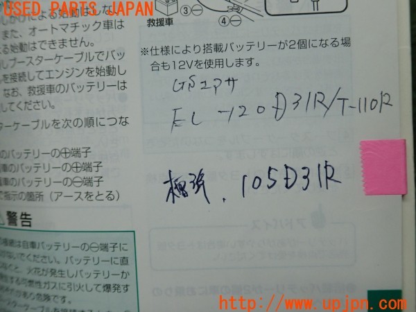 3UPJ=9231870802]ハイエースワゴン(KZH100G)取扱説明書 取説 車両マニュアル 中古_5